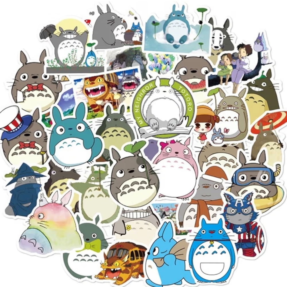 Studio Ghibli Totoro Sticker Pack - Multicolor Cute Character Set